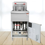 150K BTU Commercial Stainless Steel Gas Powered Floor Deep Fryer With Baskets, 90-95 LBS (95364271)