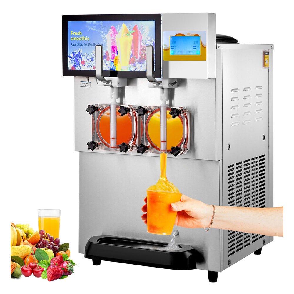 16L Commercial Double Frozen Margarita Ice Slushie Drink Maker Machine, 1155W