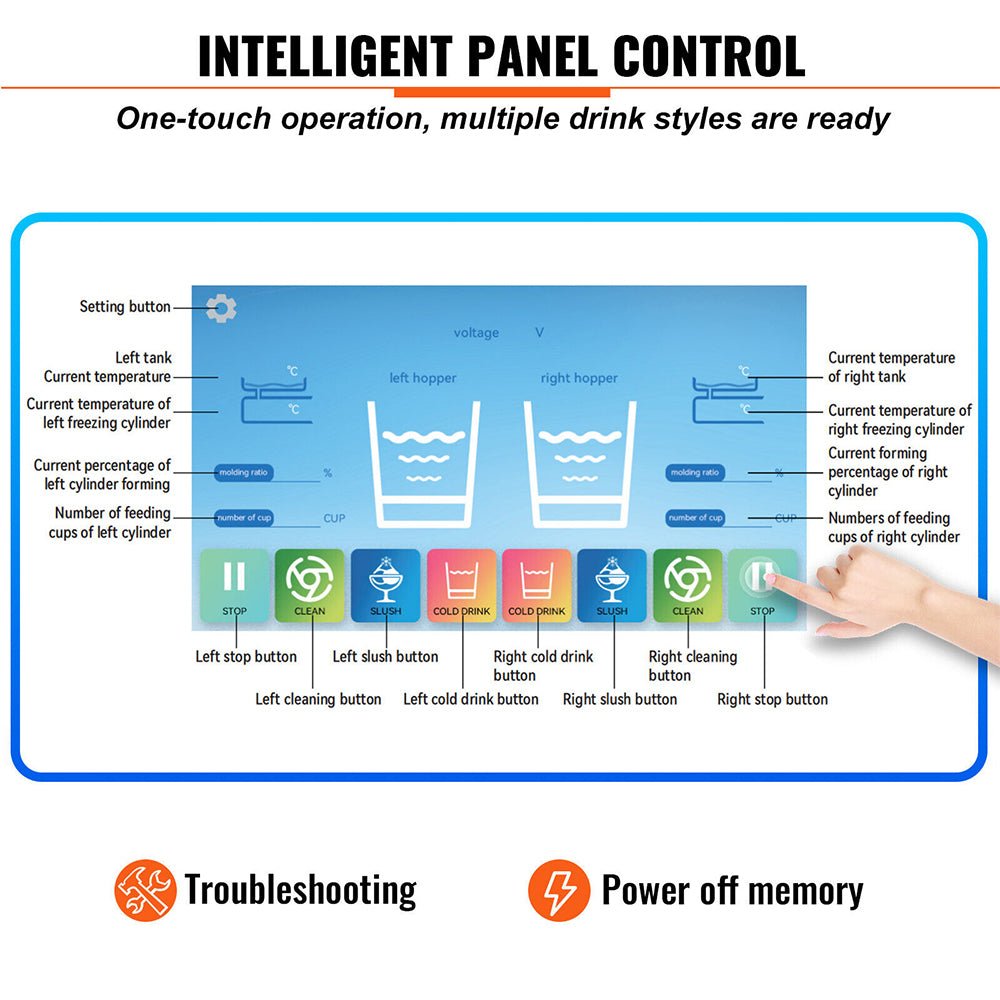 16L Commercial Double Frozen Margarita Ice Slushie Drink Maker Machine, 1155W