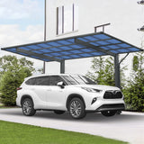 [10x17FT] Extra Large Heavy Duty Outdoor Aluminum Single Side Carport With Galvanized Metal Roof