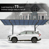 [10x17FT] Extra Large Heavy Duty Outdoor Aluminum Single Side Carport With Galvanized Metal Roof