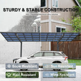 [10x17FT] Extra Large Heavy Duty Outdoor Aluminum Single Side Carport With Galvanized Metal Roof