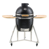 18" Portable Round Ceramic Outdoor Barbecue Smoker Grill For Patio (97258631)