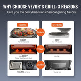 18" Portable Round Ceramic Outdoor Barbecue Smoker Grill For Patio (97258631)