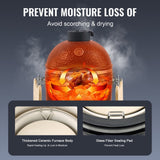 18" Portable Round Ceramic Outdoor Barbecue Smoker Grill For Patio (97258631)