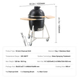 18" Portable Round Ceramic Outdoor Barbecue Smoker Grill For Patio (97258631)