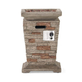 19" Outdoor 40K BTU Natural Stone Fire Column (SAK36771)