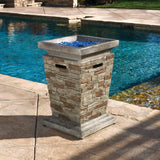 19" Outdoor 40K BTU Natural Stone Fire Column (SAK36771)