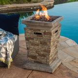 19" Outdoor 40K BTU Natural Stone Fire Column (SAK36771)