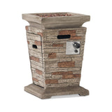 19" Outdoor 40K BTU Natural Stone Fire Column (SAK36771)