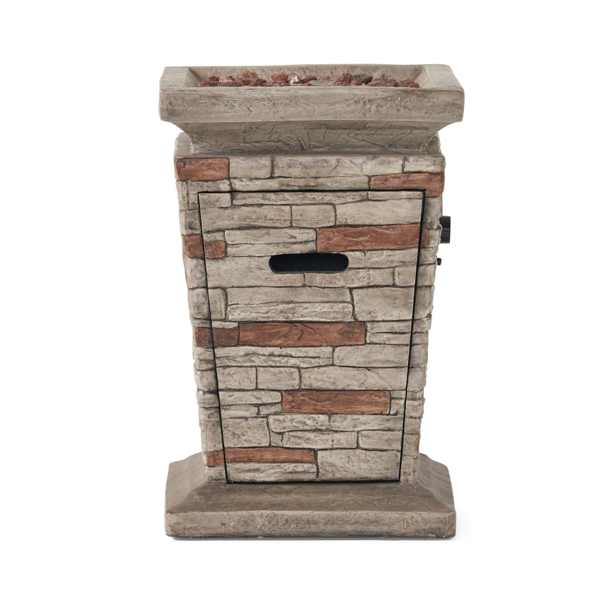 19" Outdoor 40K BTU Natural Stone Fire Column (SAK36771)