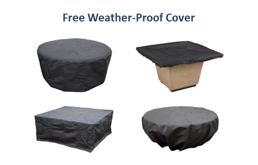 The Outdoor Plus Sequoia Wood Grain Concrete Fire Pit + Free Cover