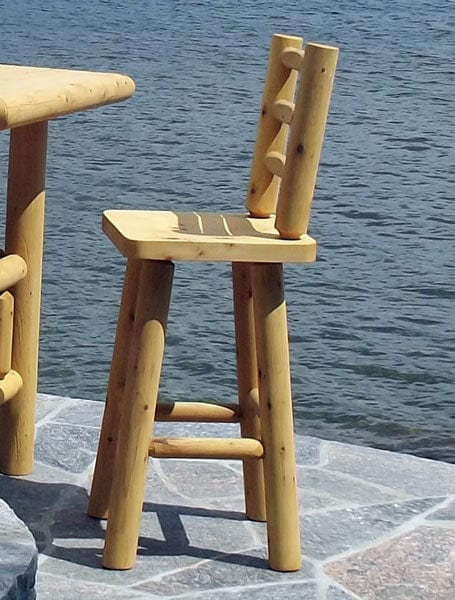 Dundalk Leisurecraft Canadian Timber 30" Stool with Back - Unfinished