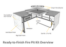 The Outdoor Plus 60" x 60" x 16" Ready-to-Finish Square Gas Fire Pit Kit