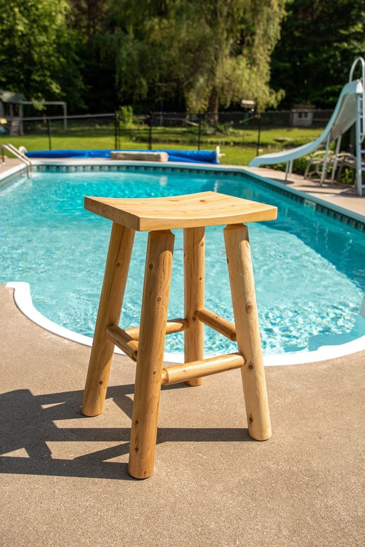 Dundalk Leisurecraft Canadian Timber 30" Saddle Seat Bar Stool - Unfinished