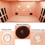 2-Person Low EMF FAR-Infrared Heat Wood Home Personal Spa Sauna With Ceramic Heaters, 1760W (93852741)