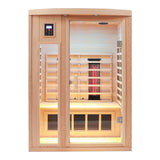 2-Person Low EMF FAR-Infrared Heat Wood Home Personal Spa Sauna With Ceramic Heaters, 1760W (93852741)