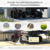 [20x20FT] Heavy Duty Extra Large 2 Car Metal Carport Kit For Cars, Boats, And Trucks