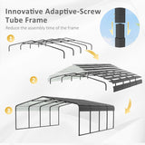 [20x20FT] Heavy Duty Extra Large 2 Car Metal Carport Kit For Cars, Boats, And Trucks