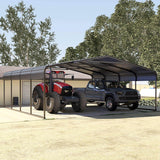 [20x20FT] Heavy Duty Extra Large 2 Car Metal Carport Kit For Cars, Boats, And Trucks