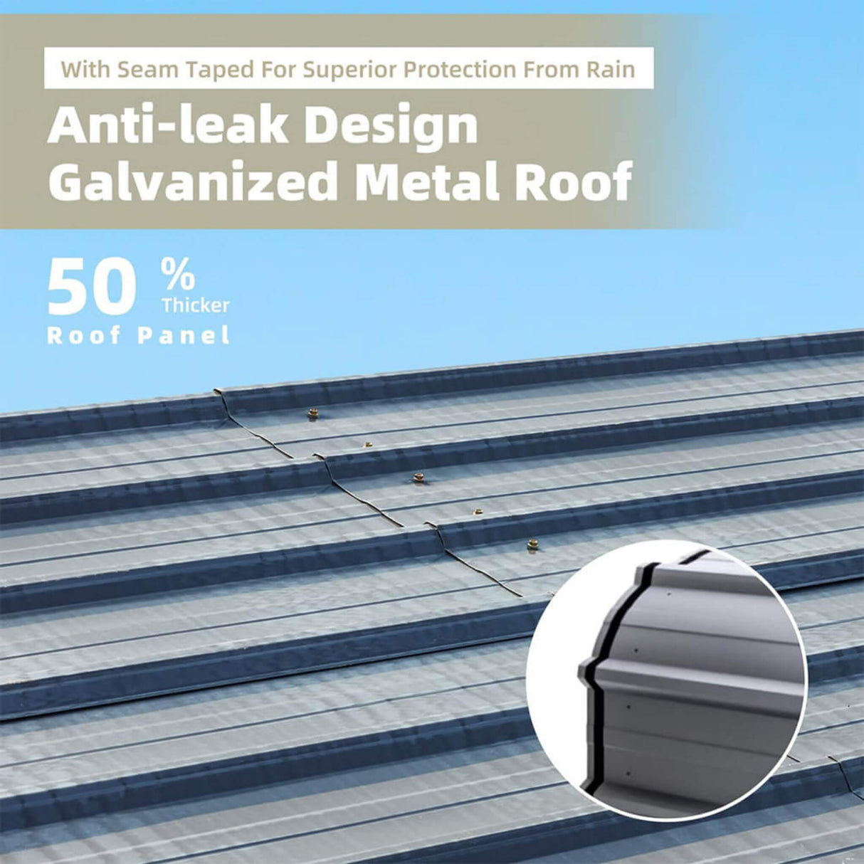 [20x40FT] Extra Large Heavy Duty Four Car Outdoor Metal Carport Canopy For Trucks, Boats And SUVs