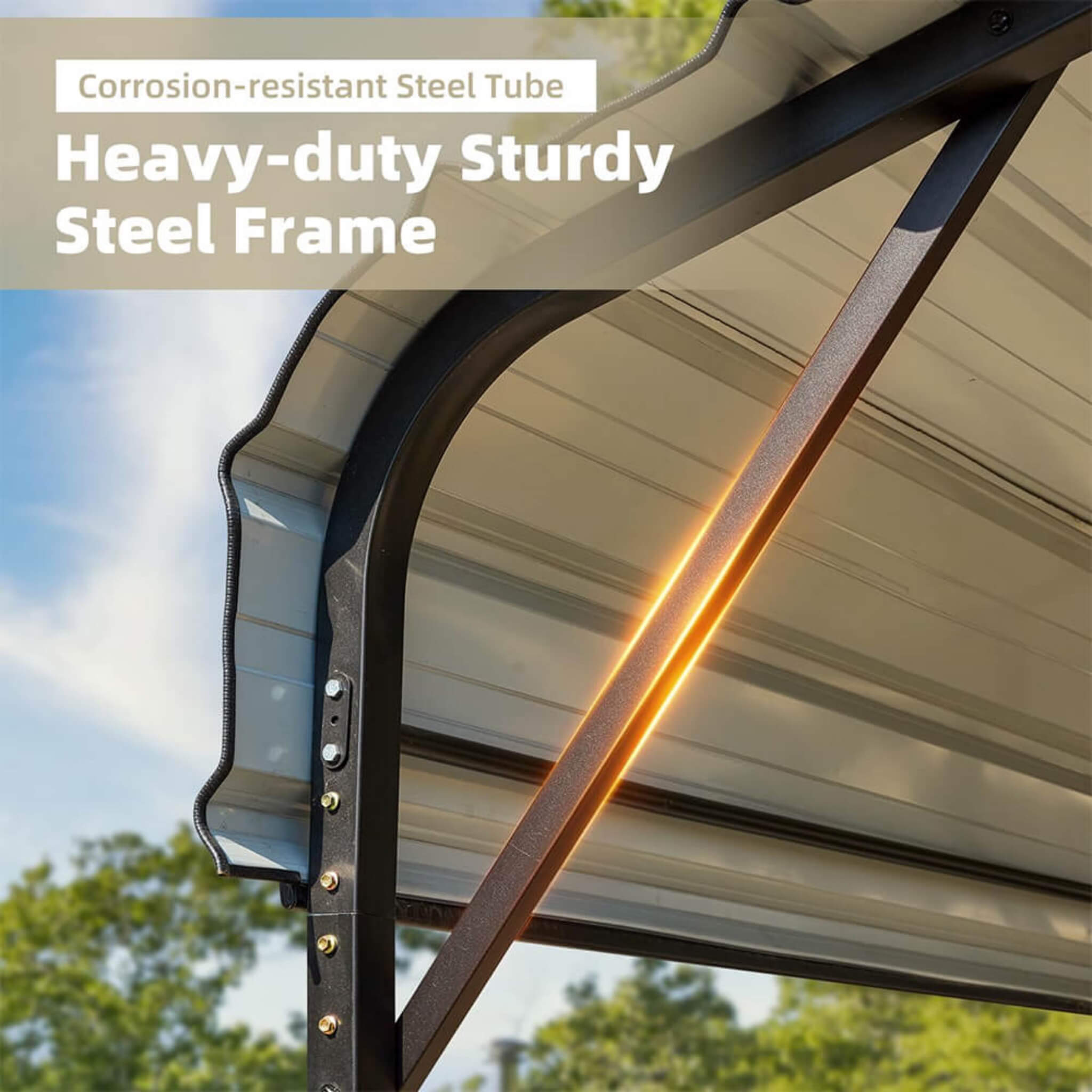 [20x40FT] Extra Large Heavy Duty Four Car Outdoor Metal Carport Canopy For Trucks, Boats And SUVs