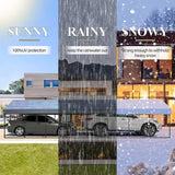 [20x40FT] Extra Large Heavy Duty Four Car Outdoor Metal Carport Canopy For Trucks, Boats And SUVs