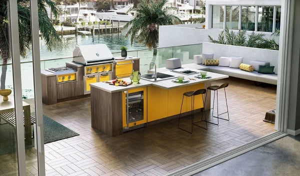 Hestan 36" Outdoor Built-In Grill with 2 Trellis Burner, 1 Sear Burner & Rotisserie Kit - GMBR36