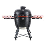 24" Ceramic Portable Round Outdoor Barbecue Smoker Grill For Patio (93820572)