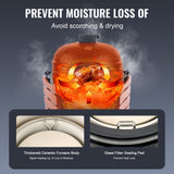 24" Ceramic Portable Round Outdoor Barbecue Smoker Grill For Patio (93820572)