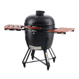 24" Ceramic Portable Round Outdoor Barbecue Smoker Grill For Patio (93820572)