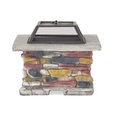 28" Premium Outdoor Wood Burning Magnesium Oxide Fire Pit With Lid (SAK75214)