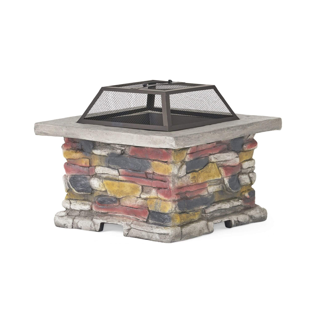 28" Premium Outdoor Wood Burning Magnesium Oxide Fire Pit With Lid (SAK75214)