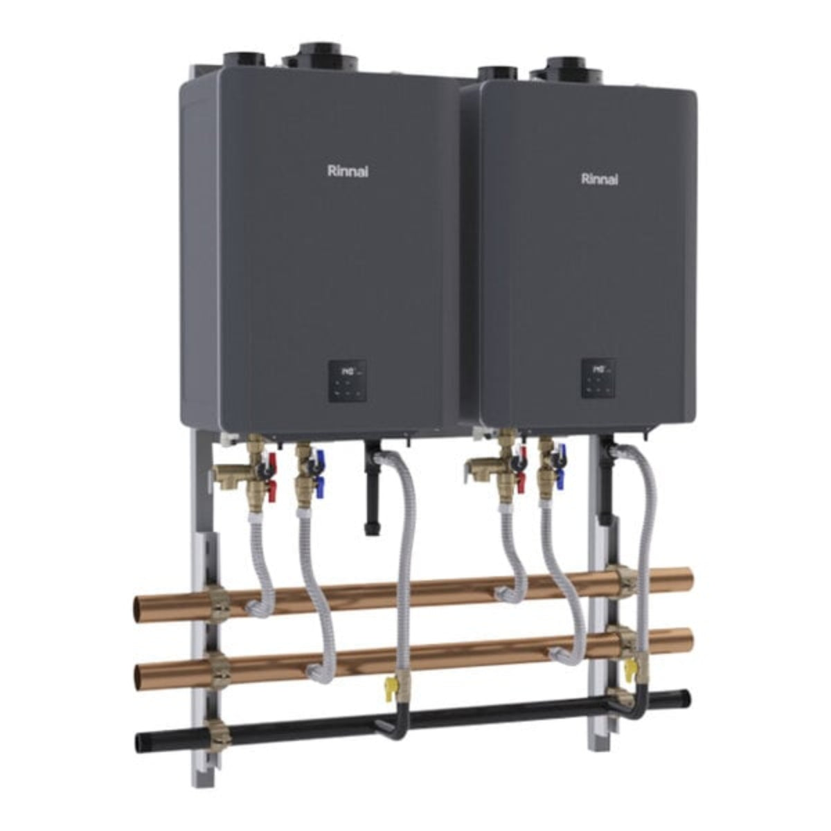 Rinnai 2-Unit Interior Wall Hanging Rack – Natural Gas Tankless System