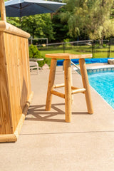 Dundalk Leisurecraft Canadian Timber 30" Saddle Seat Bar Stool - Unfinished