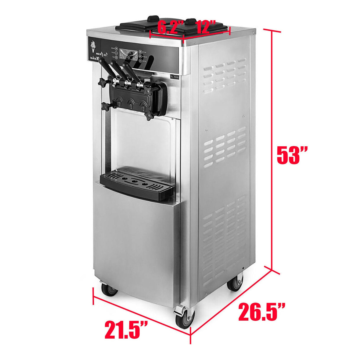 3 Flavor Commercial Stainless Steel Soft Serve Ice Cream & Frozen Yogurt Maker Machine (94825173)