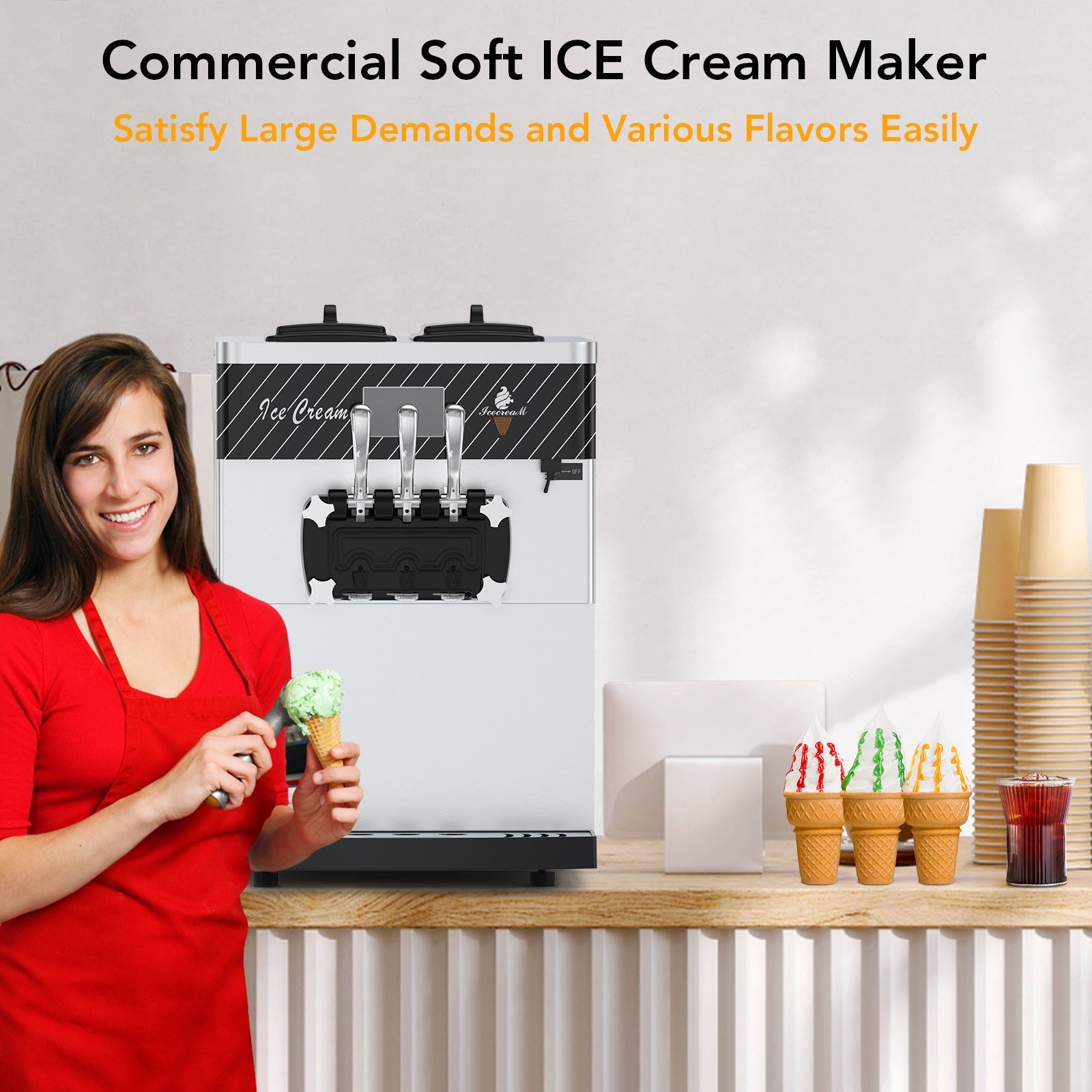 3 Flavor Soft Serve Commercial Ice Cream Maker Machine (97582146)