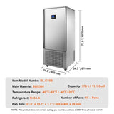 370L Commercial Freestanding Blast Freezer With 15 Trays For Chilling Seafood & Gelato (SAK98170)