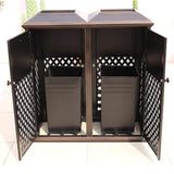 40" Outdoor Double Bucket Cast Aluminum Commercial Trash Can With Ashtray