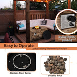 40" Rectangular Propane Fire Pit Table W/ Rocks & Gas Kit, 50K BTU (95421411)