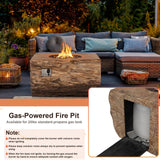 40" Rectangular Propane Fire Pit Table W/ Rocks & Gas Kit, 50K BTU (95421411)