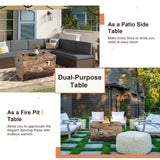 40" Rectangular Propane Fire Pit Table W/ Rocks & Gas Kit, 50K BTU (95421411)