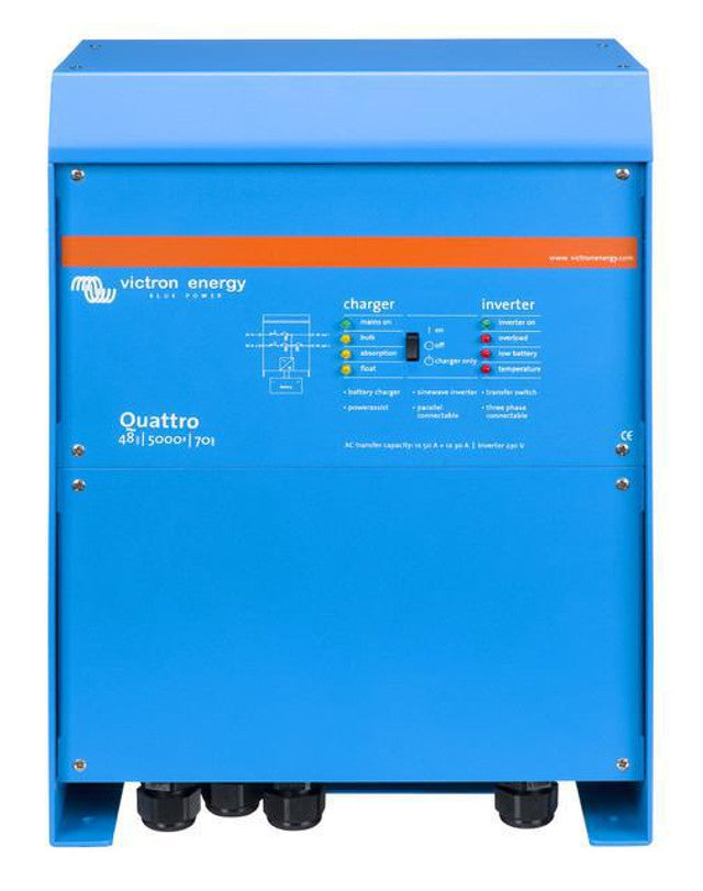 Victron Quattro 48/5000 | 48V Input | 5000VA Output 120V | 70A Charger | Transfer Switch