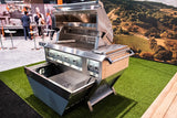 Hestan 42" Outdoor Built-In Grill with Deluxe Cart, 4-Trellis Burners, Double Side Burner & Rotisserie Kit - GABR42CX2