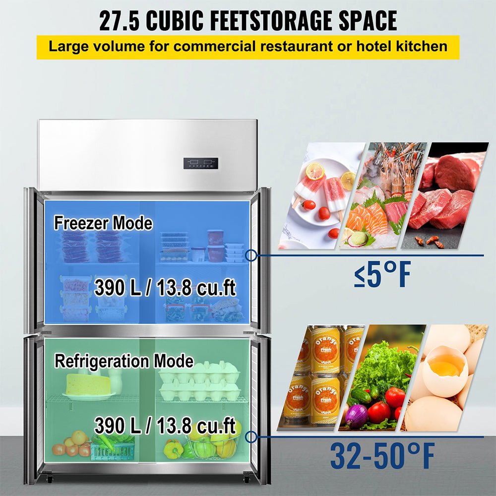 48" Heavy Duty Stainless Steel Commercial Upright Refrigerator With Dual Temperature Control (93172546)