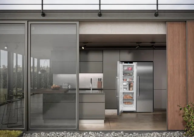 Liebherr 48 inch Bottom Freezer Refrigerator Pair with SF5291 24 Inch Left Hinge Refrigerator and SRB5290 24 Inch Right Hinge Refrigerator in Stainless Steel