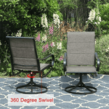 50K BTU Propane Gas Fire Pit Table Set W/ Swivel Chairs, 5PCS