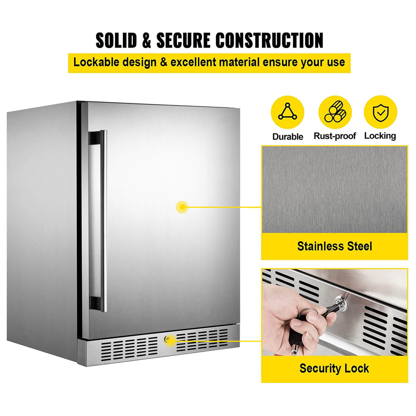 5.3 Cu. Ft. Outdoor Built-In Undercounter Beverage Cooler Refrigerator, 150L (92785107)