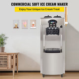 53" Freestanding 3 Flavors Commercial Soft Serve Yogurt Ice Cream Machine Maker With Auto Clean (92574031)