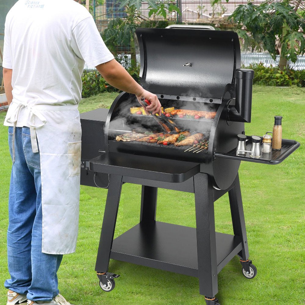 53" Heavy Duty Portable Wood Pellet BBQ Grill With Cart (93641572)